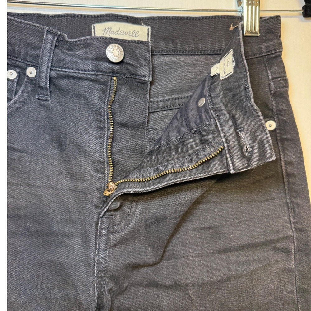 Madewell Classic Straight Jean Lunar Wash Faded Black High Rise Denim Size 25 - Picture 7 of 12